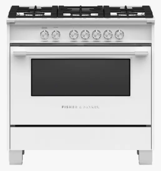 FISHER PAYKEL OR36SCG4W1 Gas Range, 36 Inch, 5 Burners