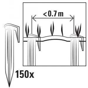 Place the boundary line taut with the nails