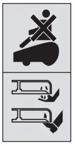 WARNING - Do not ride on the machine.