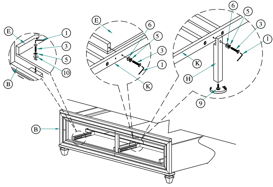 Best 9749 Venetian 5-Piece Champagne Queen Bedroom Set With Chest - 11