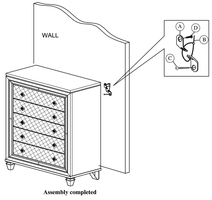 Best 9749 Venetian 5-Piece Champagne Queen Bedroom Set With Chest - 2