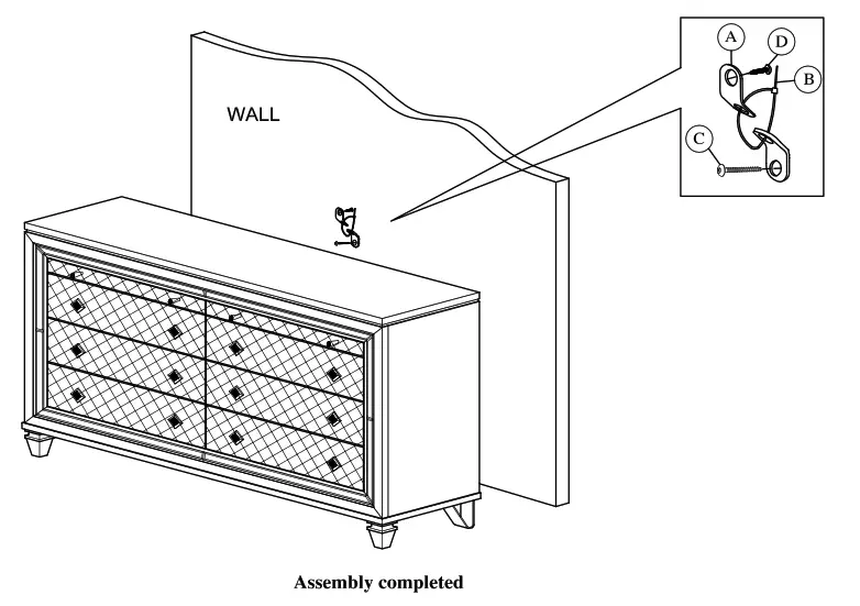 Best 9749 Venetian 5-Piece Champagne Queen Bedroom Set With Chest - 4