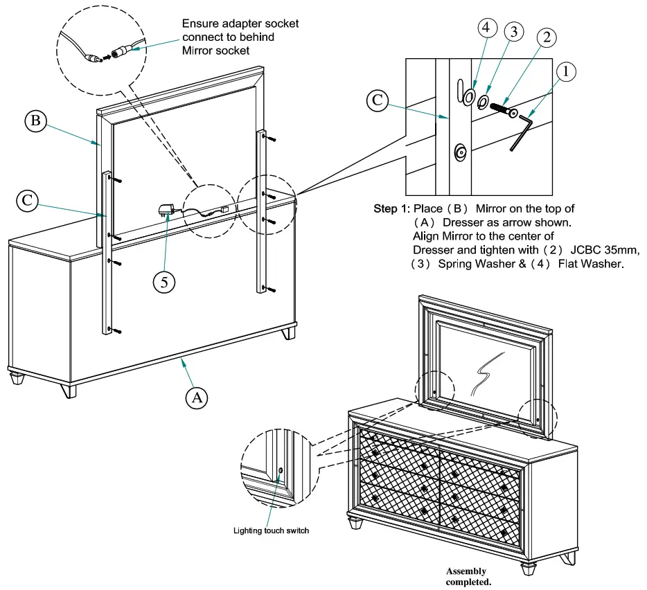 Best 9749 Venetian 5-Piece Champagne Queen Bedroom Set With Chest - 5