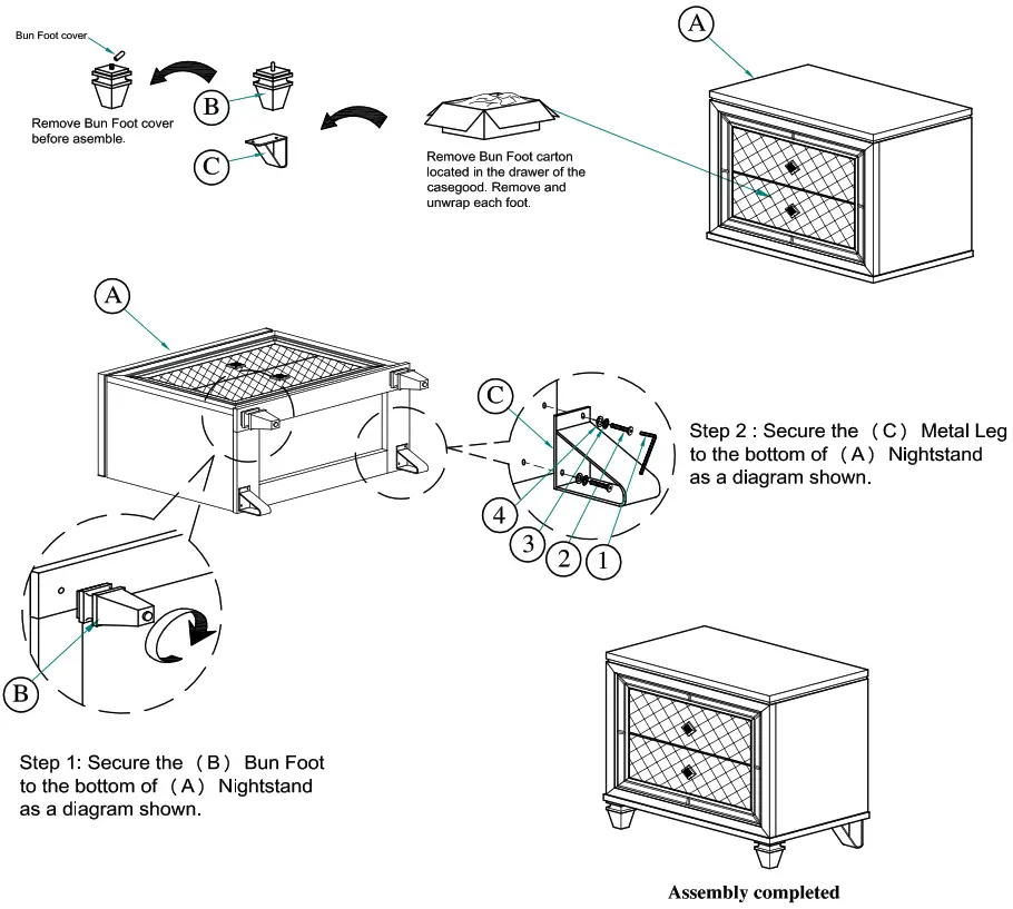 Best 9749 Venetian 5-Piece Champagne Queen Bedroom Set With Chest - 6