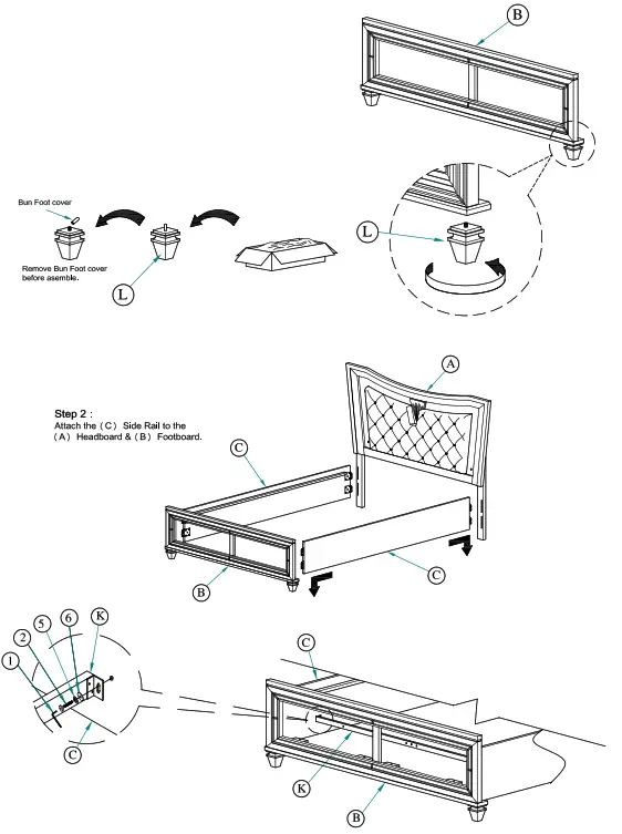 Best 9749 Venetian 5-Piece Champagne Queen Bedroom Set With Chest - 9