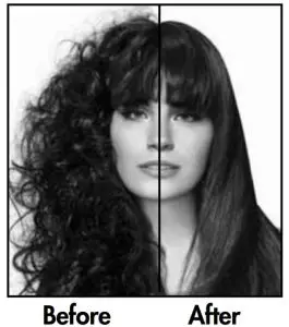 TURNS CURLS INTO SMOOTH HAIR