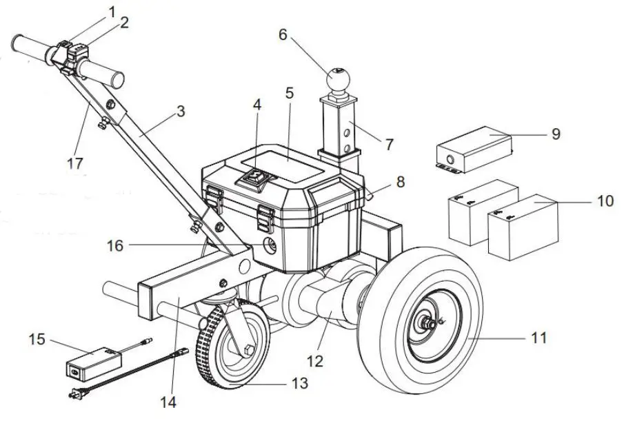 TOW TUFF TMD-35ETD8 Adjustable Electric Trailer Dolly - STRUCTURE INTRODUCTION