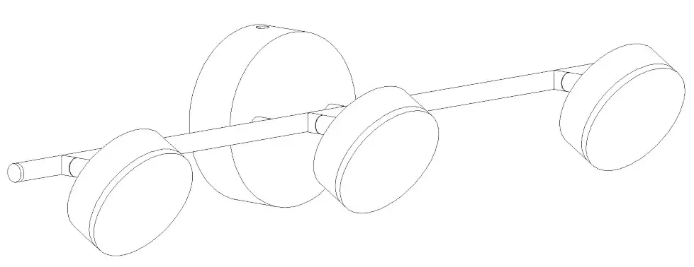 ZEVNI A04649 22 Inch 3 Light Matte Black and Gold LED Modern-Contemporary Vanity Light