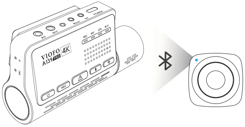 VIOFO A139 PRO 2CH First 4K HDR Front and Rear Dashcam - Bluetooth Remote Control