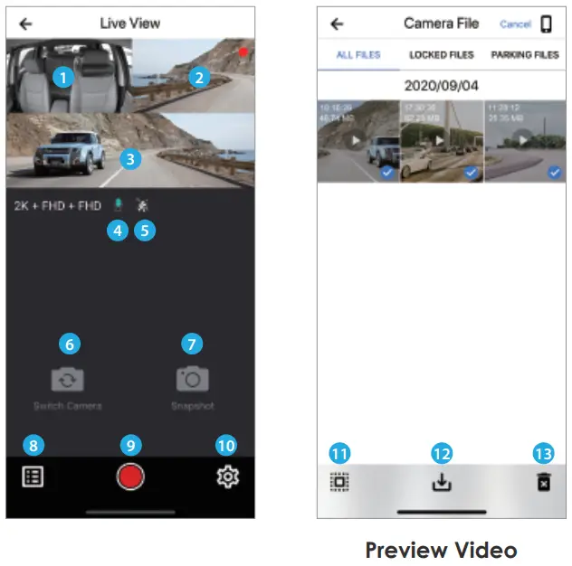 VIOFO A139 PRO 2CH First 4K HDR Front and Rear Dashcam - Connect camera 2