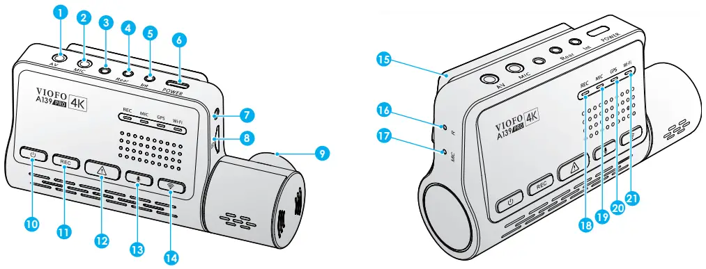 VIOFO A139 PRO 2CH First 4K HDR Front and Rear Dashcam - Front Camera