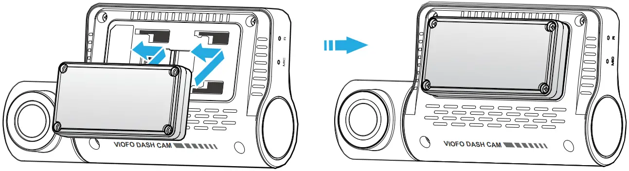 VIOFO A139 PRO 2CH First 4K HDR Front and Rear Dashcam - back of camera