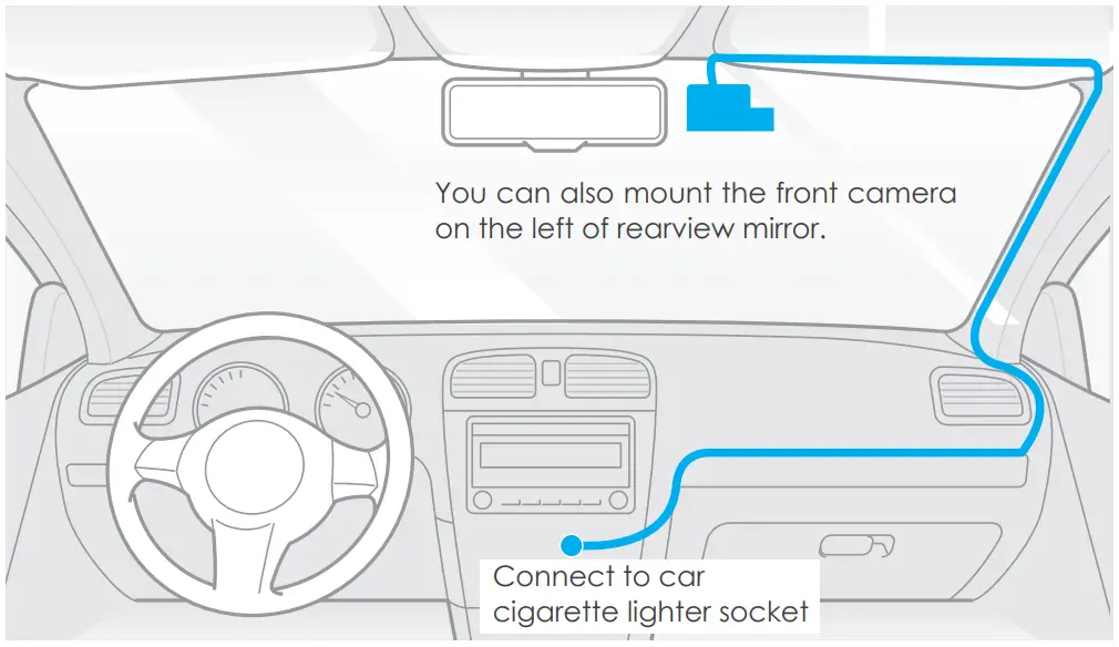 VIOFO A139 PRO 2CH First 4K HDR Front and Rear Dashcam - power connection