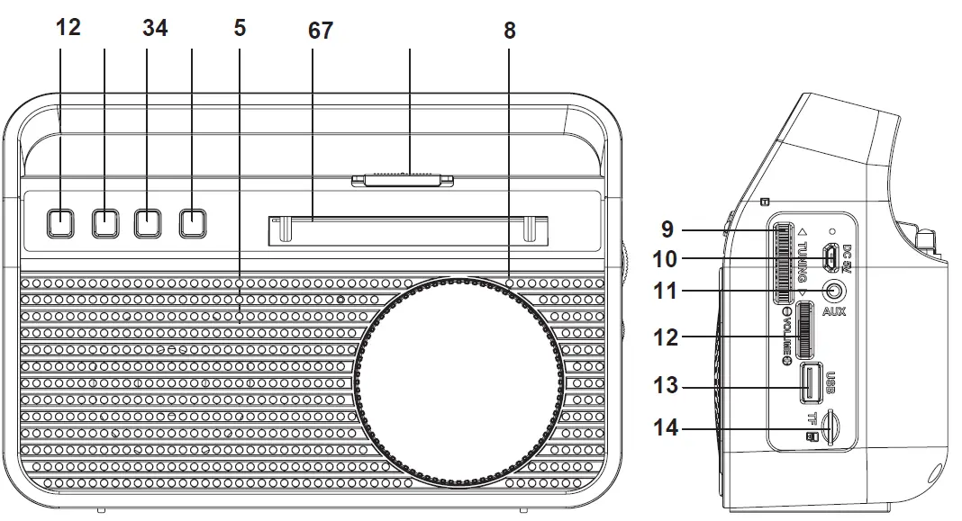AIM-POR300BT-Portable-Radio-with-Bluetooth-and-Clock- (1)