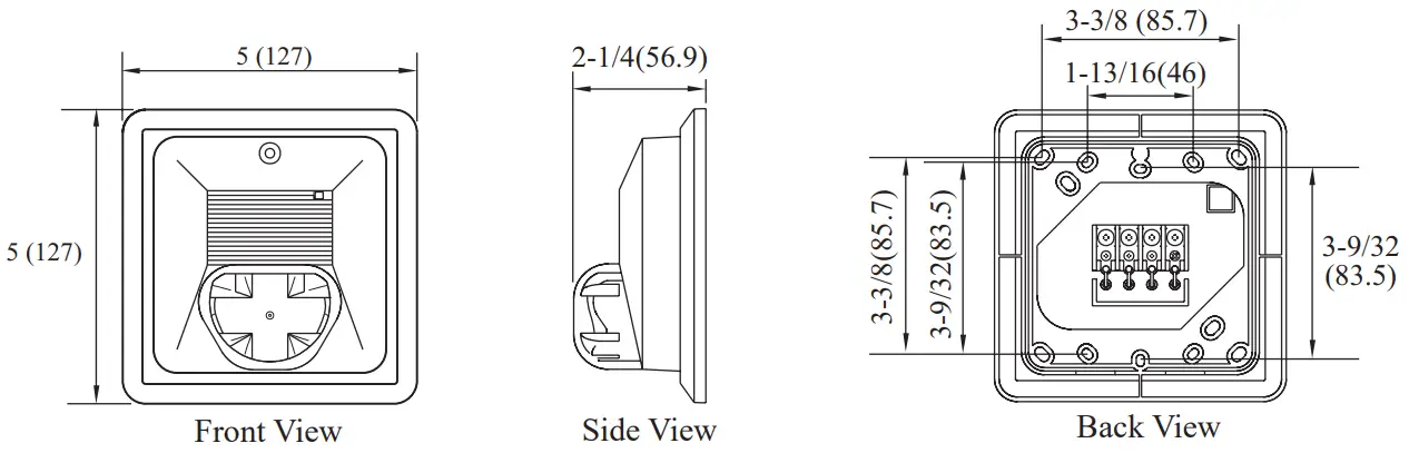 Dimensions: inches (mm)