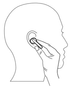 Wearing the earphones