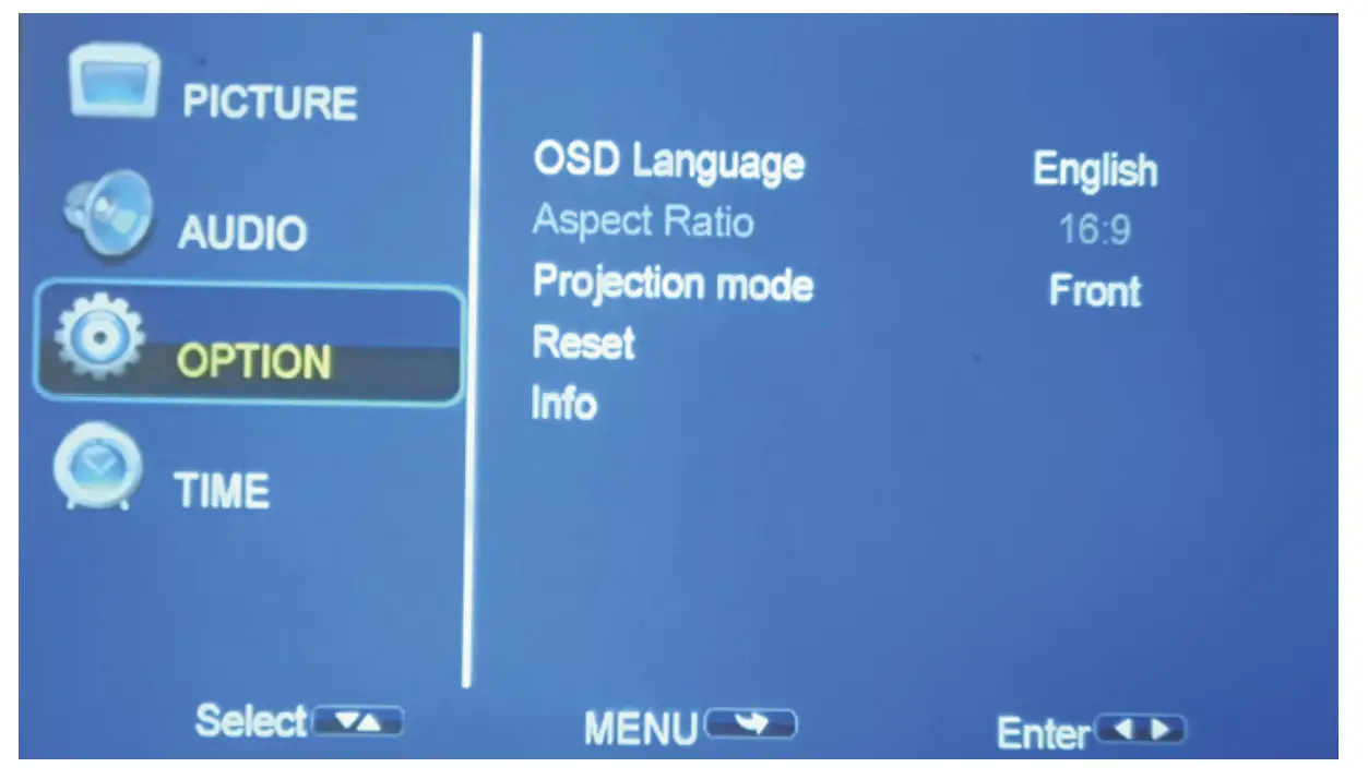 BLAUPUNKT BP720B 720p HD Compact Projector-SETTING