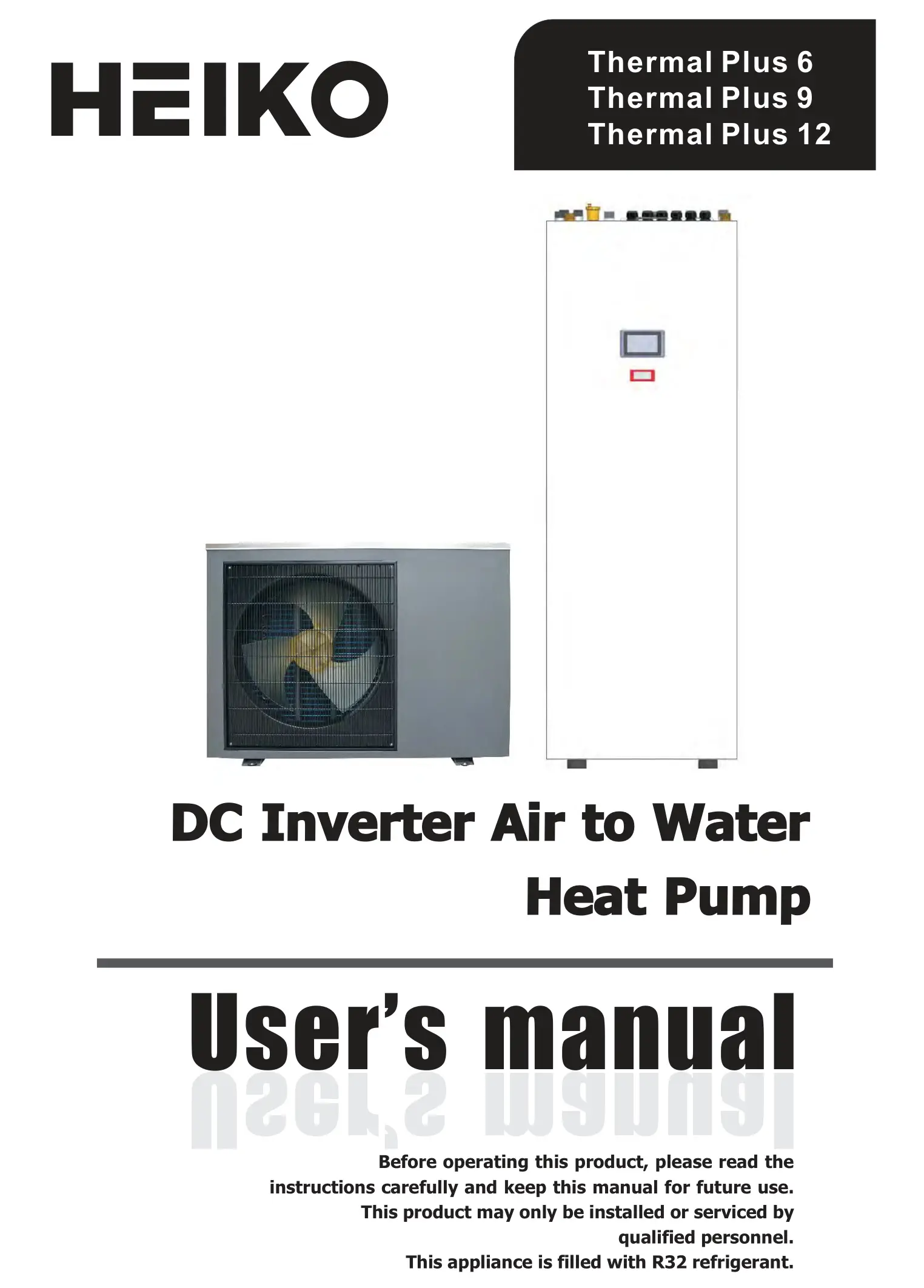 HEIKO NCSMS00370A00 DC Inverter Air to Water Heat Pump User Manual