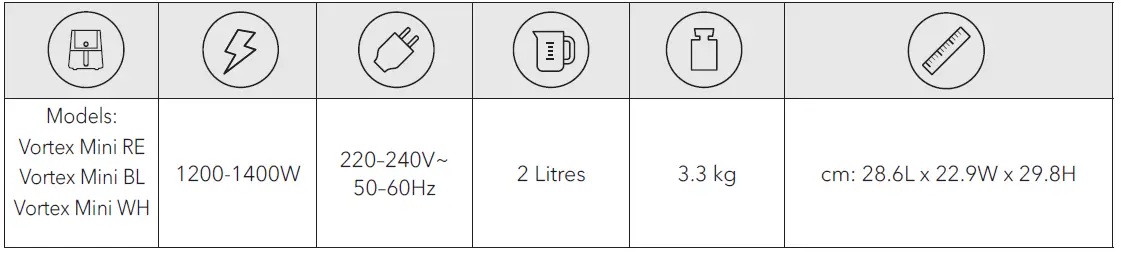 product specifications