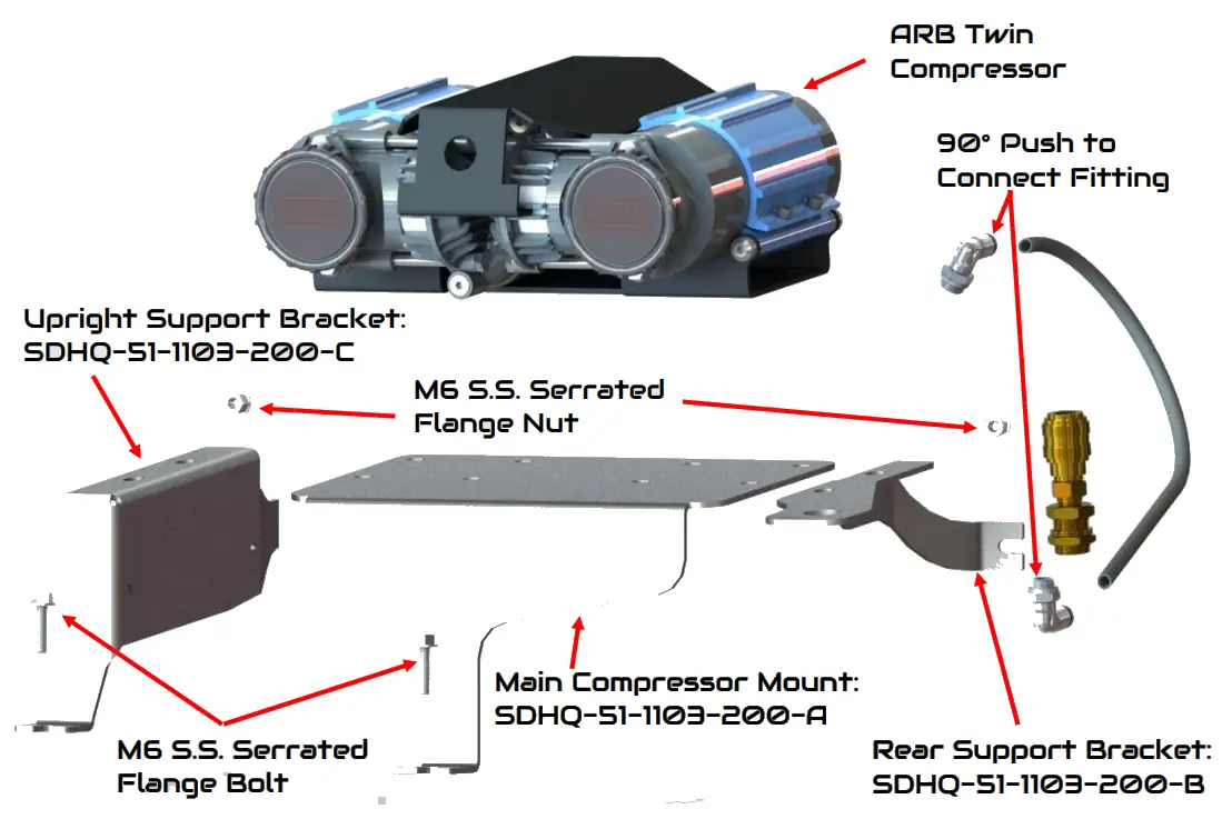 SDHQ Lexus LX 570 ARB Air Compressor Mount - fig 2
