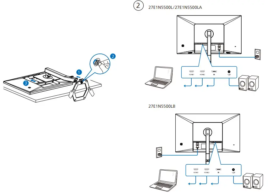 PHILIPS 27E1N5500LQ1T 5000 Series 27 Inch Quad HD Monitor - Different 1
