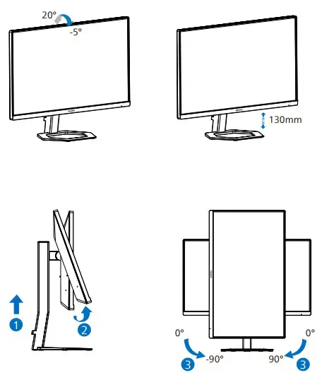 PHILIPS 27E1N5500LQ1T 5000 Series 27 Inch Quad HD Monitor - Different 3