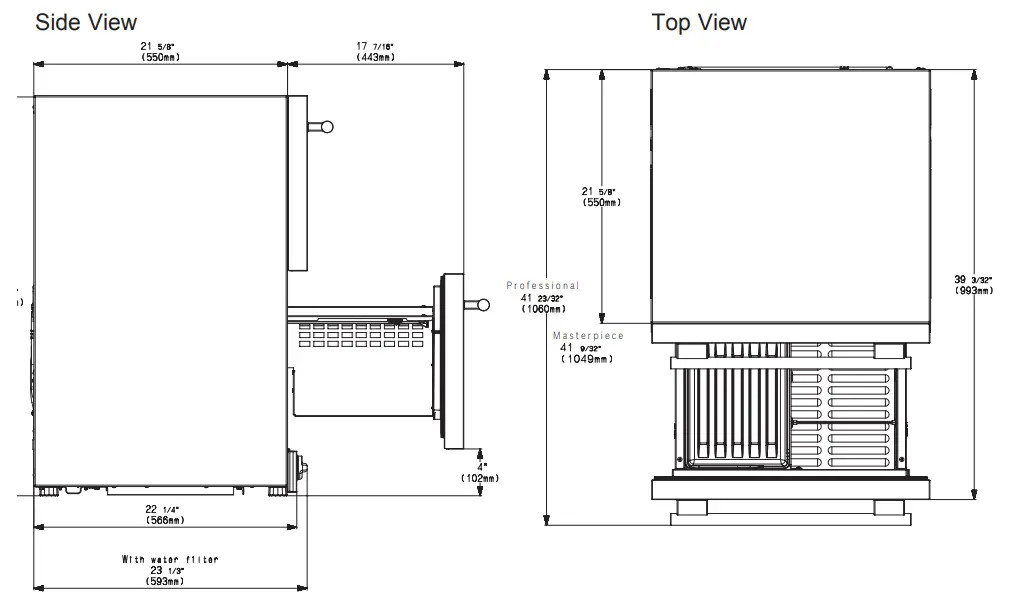 Thermador T24UC905DP Under Counter Double Drawer Refrigerator Freezer - DIMENSIONS 3