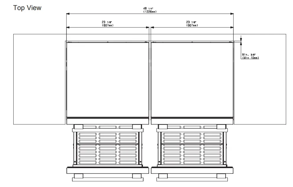 Thermador T24UC905DP Under Counter Double Drawer Refrigerator Freezer - DIMENSIONS 4
