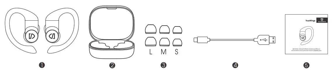 Wireless Earbuds Ear Hooks Bluetooth Earphones 5.0 - Package Content