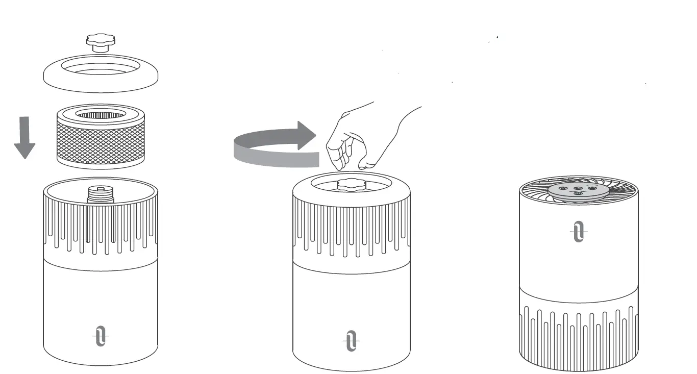 TaoTronics Air Purifier TT-AP001 Installing and Removing the Filter 2