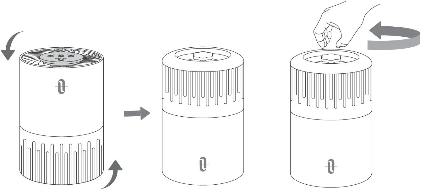 TaoTronics Air Purifier TT-AP001 Installing and Removing the Filter