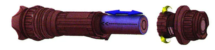 FLIGHT Bush Pilot Flashlight-battery assembly