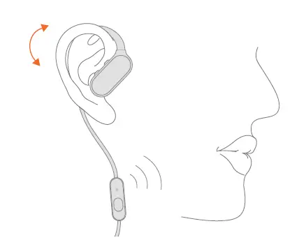 Put the earhook over the back