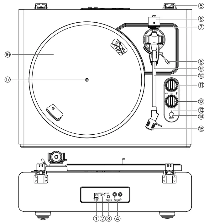 1byone High Fidelity Belt Drive Turntable - product discription