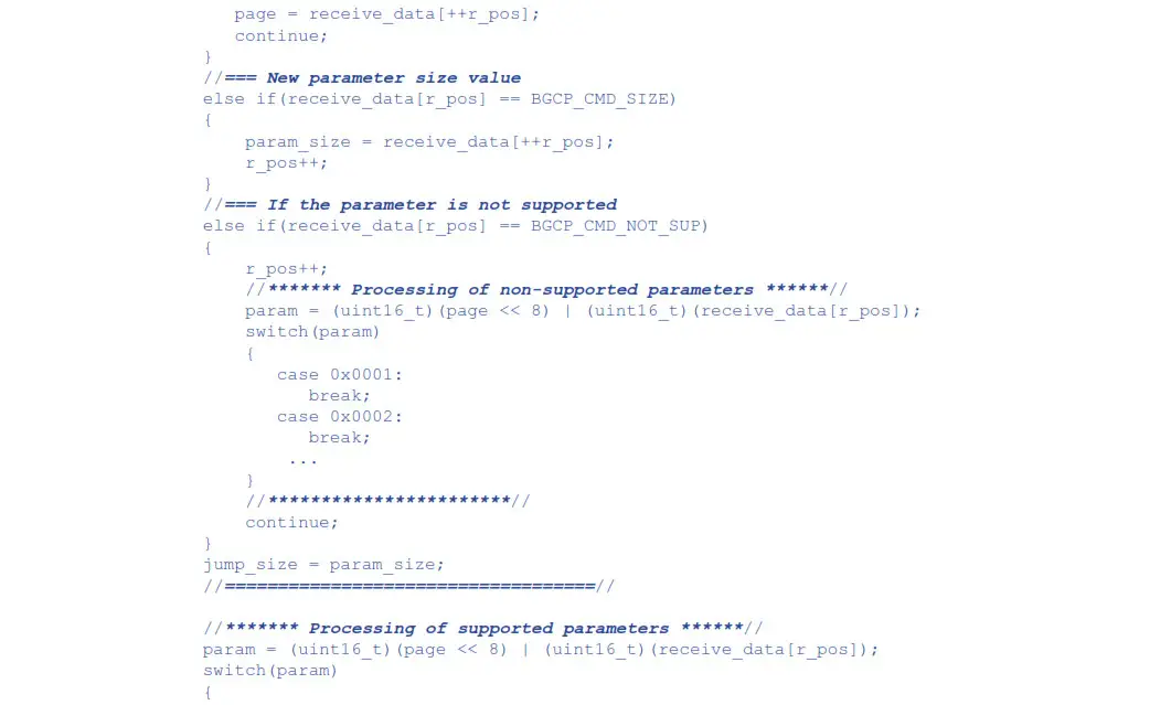 BLAUBERG VENTO Expert A30 W V.2 - EXAMPLE OF PROCESSING PACKETS WRITTEN IN C 3