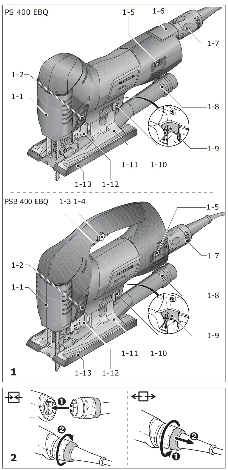 FESTOOL PS 400 EBQ Pendulum Jig Saw Carvex -fig 1