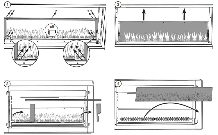 GAZCO Liberty 85 LED Electric Fire Range- FLAME EFFECT