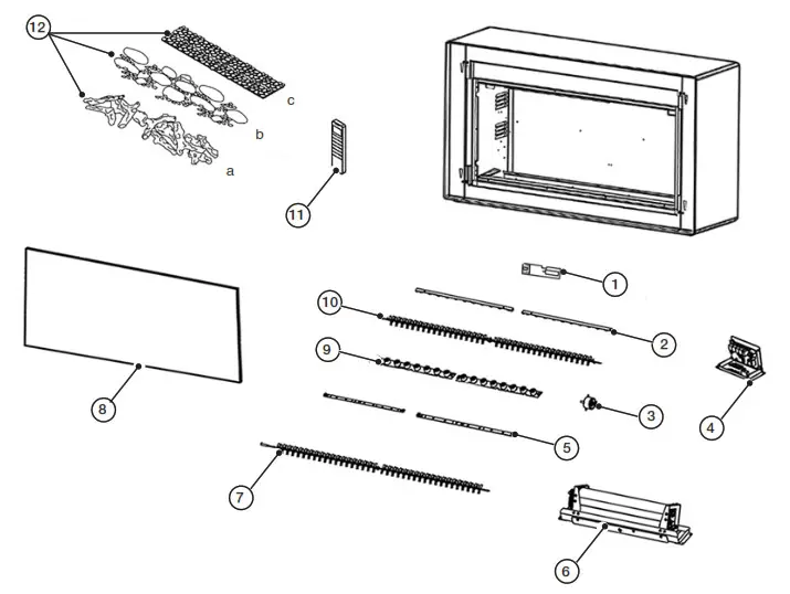 GAZCO Liberty 85 LED Electric Fire Range- SPARE PARTS LIST
