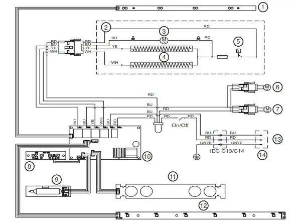 GAZCO Liberty 85 LED Electric Fire Range- WIRING DIAGRAM