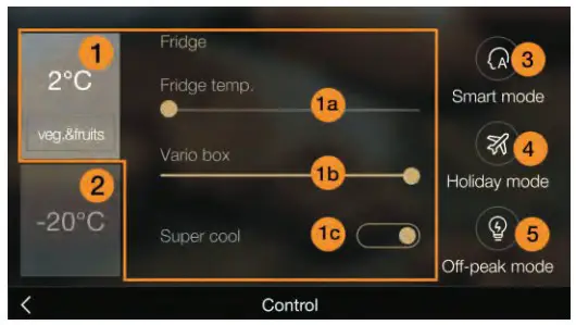 Midea MDRB470MG Refrigerator Bottom Freezer - Refrigerator control 1