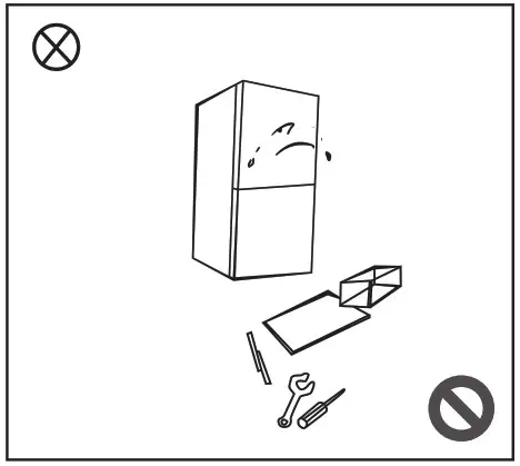 Midea MDRB470MG Refrigerator Bottom Freezer - Warnings for using 1