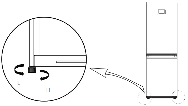 Midea MDRB470MG Refrigerator Leveling feet