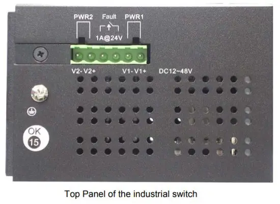 antaira LNX 1802G Series Mini GBIC Combo Industrial Ethernet Switch - Top View