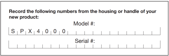 Model + Serial Numbers