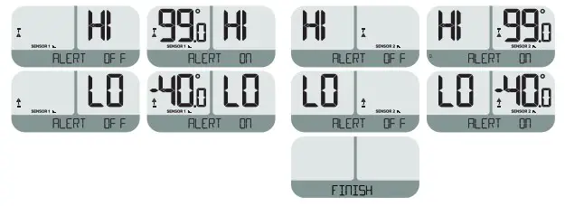 LA CROSSE TECHNOLOGY TX146 Remote Sensor - Alert Setting Order