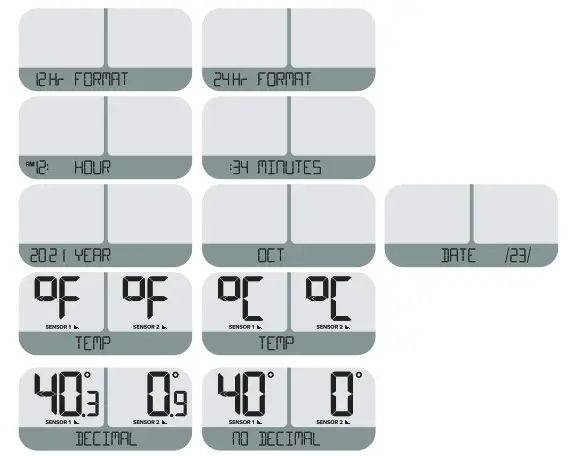 LA CROSSE TECHNOLOGY TX146 Remote Sensor - SETTINGS MENU