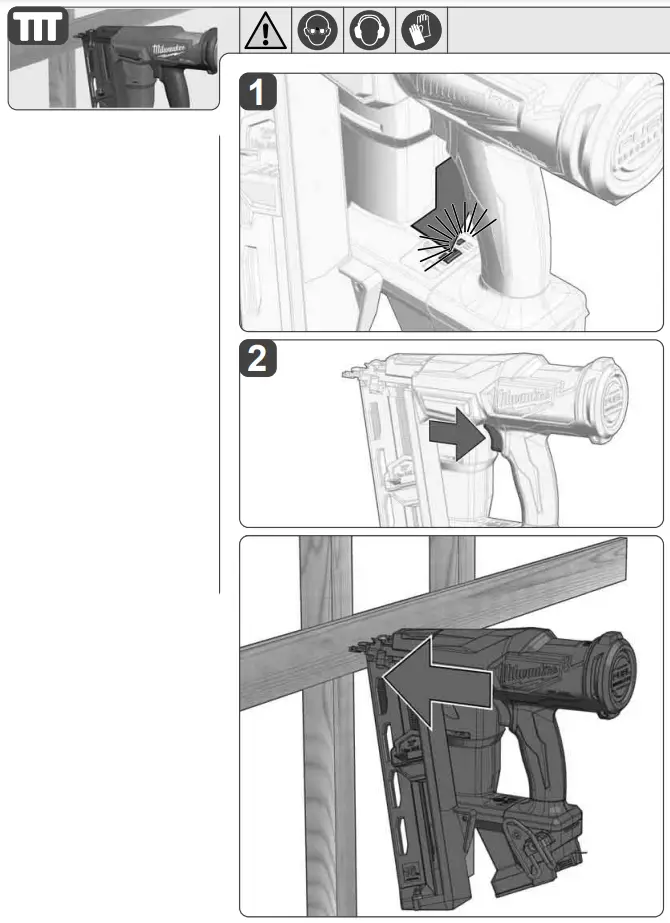 milwaukee M18FN16GA 18V Cordless Nail Gun Instruction Manual - Contact (Bump) Actuation