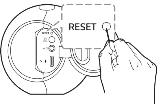 LG PL2B Portable Bluetooth Speaker - RESET button