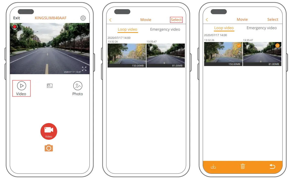 KINGSLIM D4 4K Dual Dash Cam - Device 1