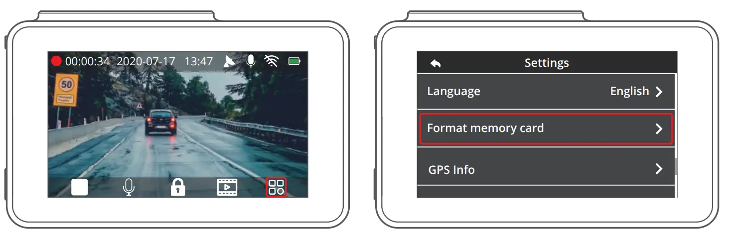 KINGSLIM D4 4K Dual Dash Cam - Device 10